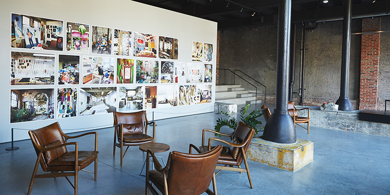 Art gallery in the lobby of the Crossroads Hotel