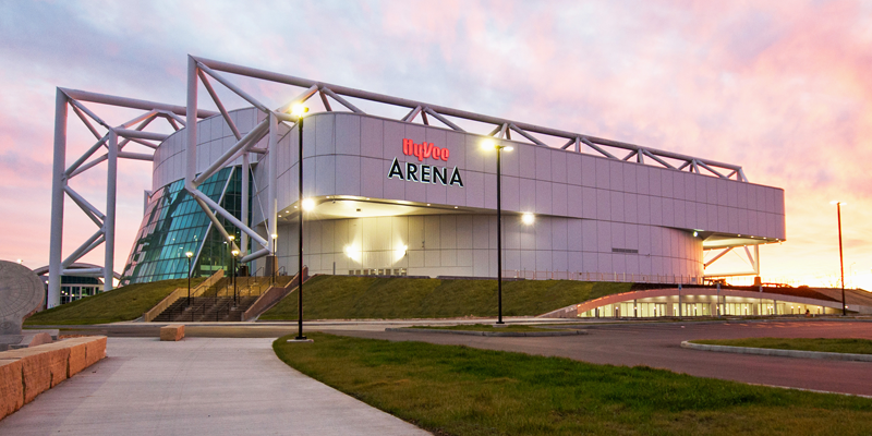 Hy-Vee arena, exterior view, west bottoms