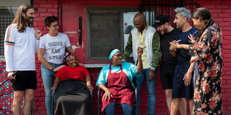 Jones BBQ sisters with the Queer Eye cast